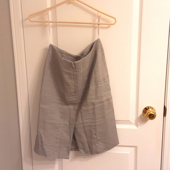 Grey Linen blend pencil skirt - Picture 2 of 2
